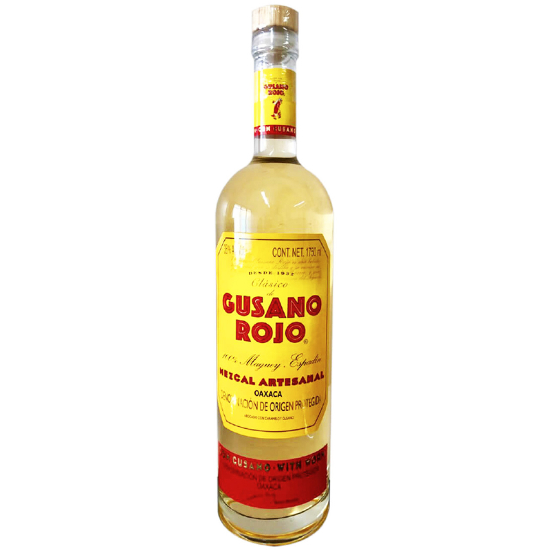 MEZCAL GUSANO ROJO C/GUSANO Y VASO 750 ML