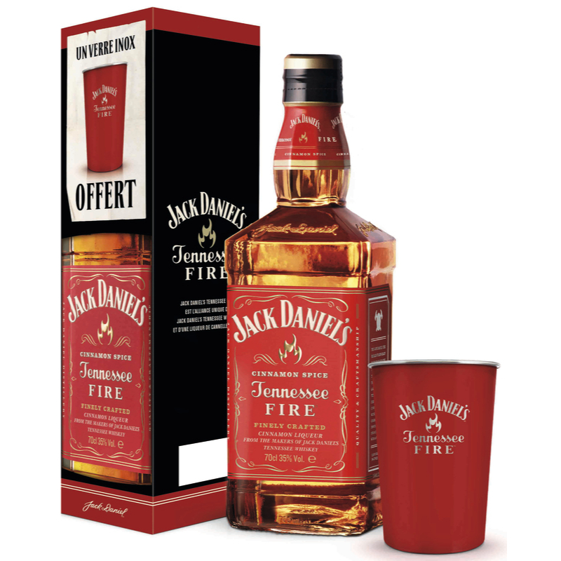 WHISKY JACK DANIEL'S FIRE CON VASO 700 ML