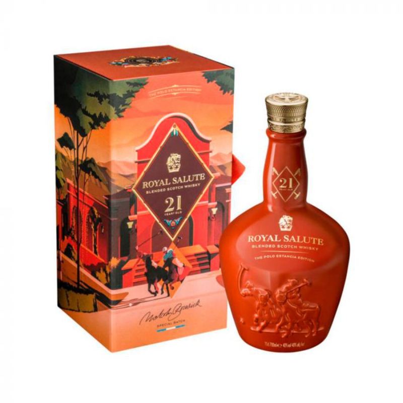 WHISKY ROYAL SALUTE 21 AÑOS 700ML. 46.5° POLO EDICIÓN (CAJA NARANJA)