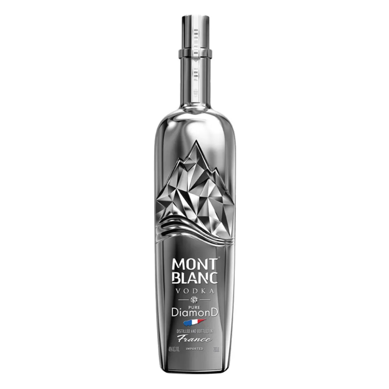 MONT BLANC VODKA FRANCES 700 ML PURE DIAMOND (BOTELLA PLATEADA)