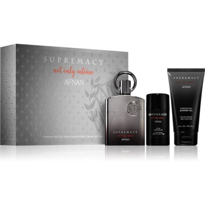 AFNAN SUPREMACY NOT ONLY INTENSE EDP 100 ML EXTRAIT DE PERFUM + DEODORANT STICK 75ML + SHOWER GEL 150 ML SET VARON